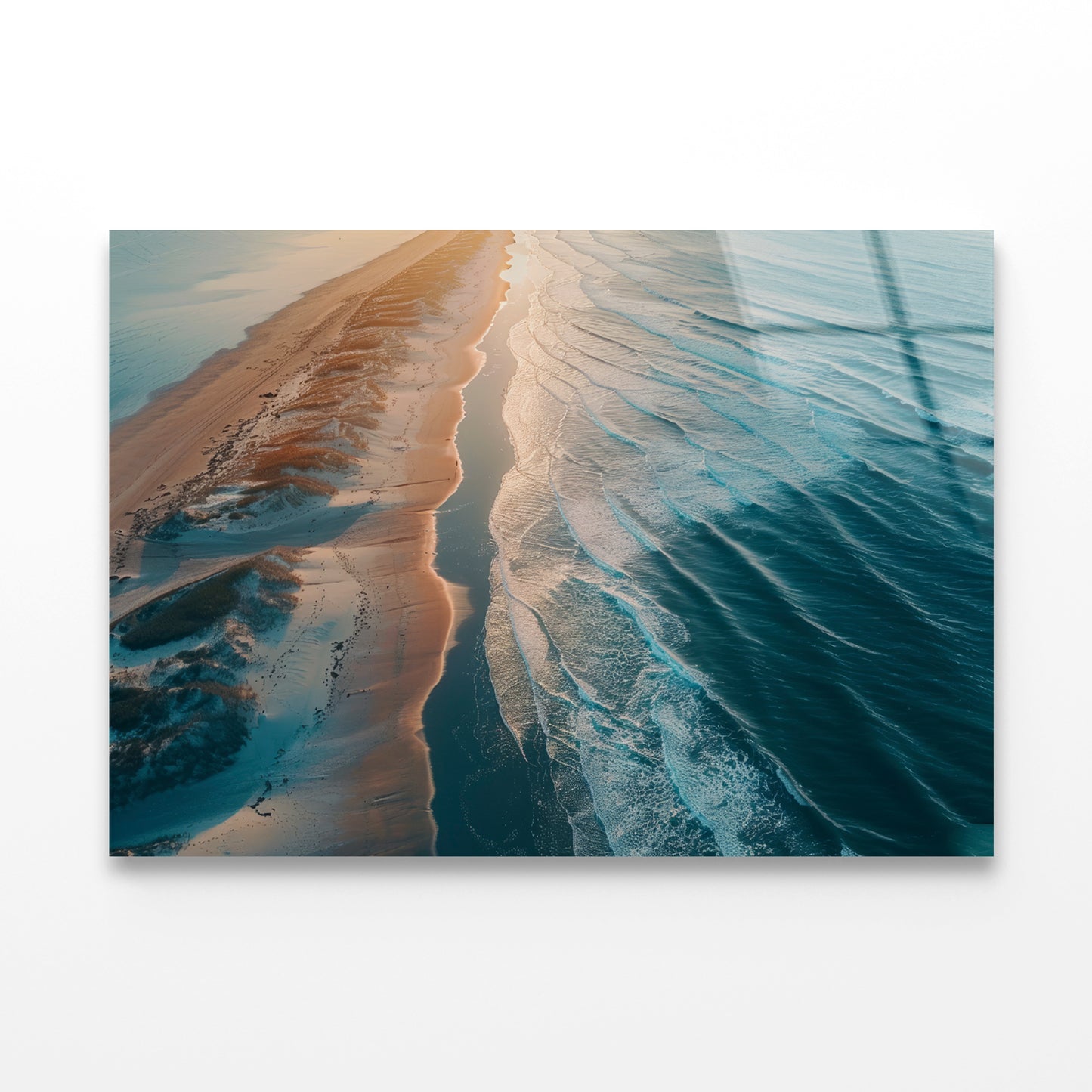 Beach at Sunset View Acrylic Glass Print Tempered Glass Wall Art 100% Made in Australia Ready to Hang - Bella Home Decor