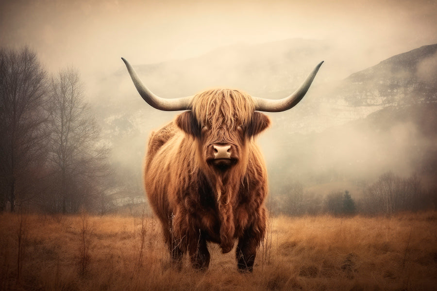 Close Up of Highland Cattle Acrylic Glass Print Tempered Glass Wall Art 100% Made in Australia Ready to Hang - Bella Home Decor