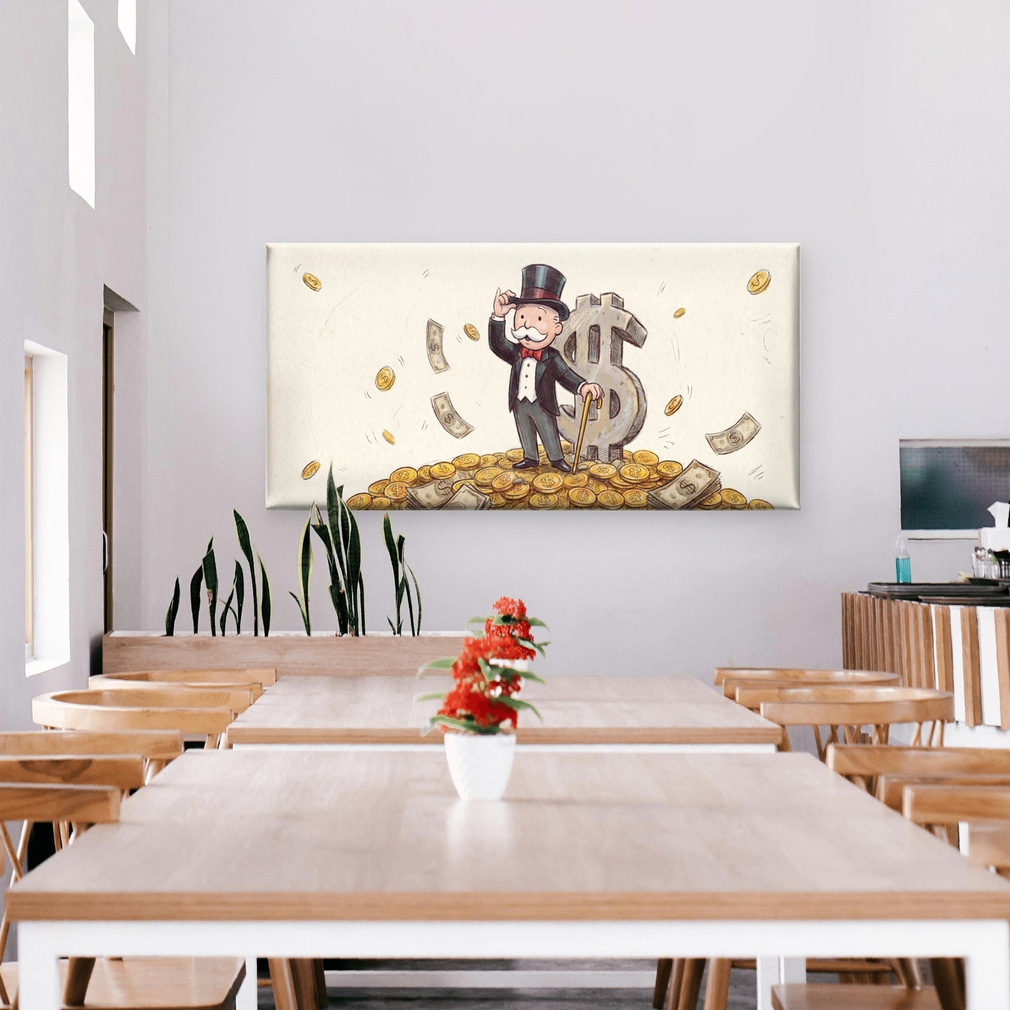 Tuxedo Gentleman Money Art Wall Art Canvas Office Home Room Framed 120x60cm - Bella Home Decor