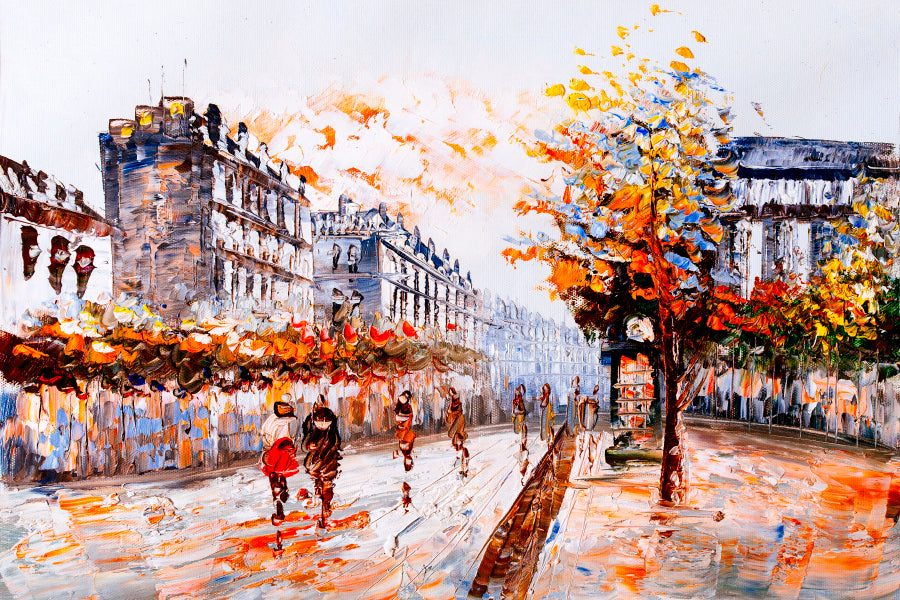 Oil Painting - Street View of Paris Home Decor Premium Quality Poster Print Choose Your Sizes - Bella Home Decor