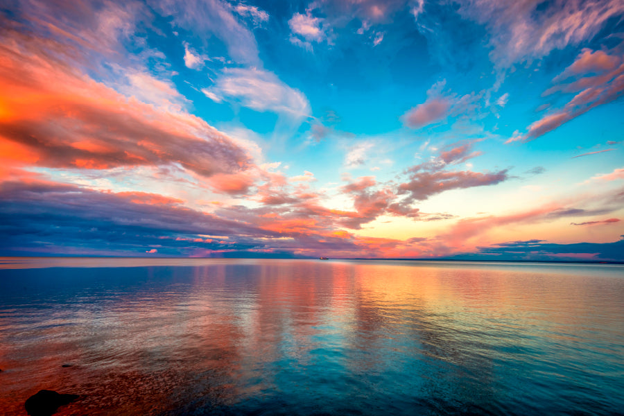 Stunning Tropical Oceanfront Sunset After a Stormy Day of Rain in Key Largo Home Decor Premium Quality Poster Print Choose Your Sizes - Bella Home Decor