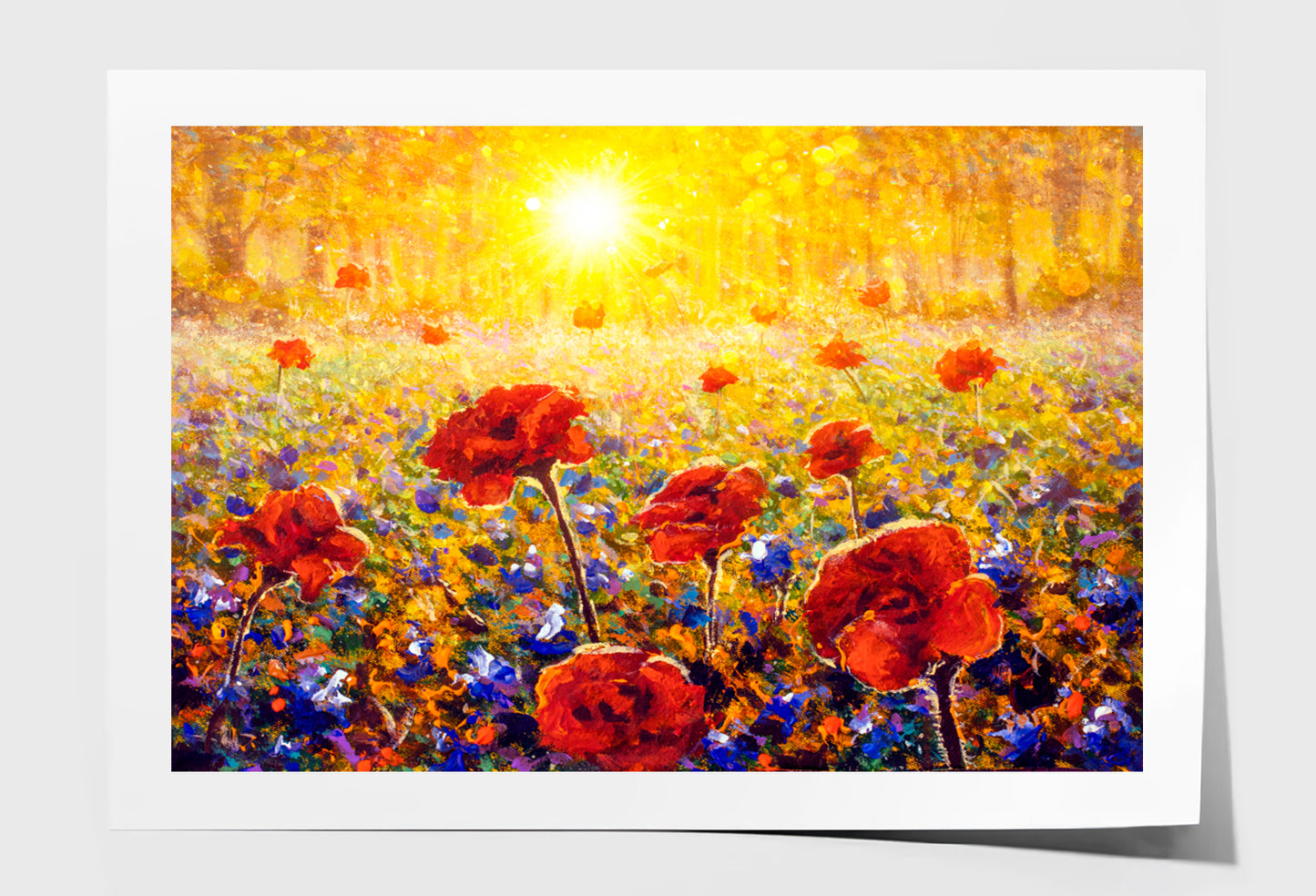 Beautiful Field Flowers Oil Painting Wall Art Limited Edition High Quality Print Unframed Roll Canvas None