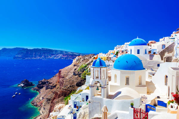 Stunning Santorini Greece Sky View Photograph 90x60cm Print 100% Australian Made - Bella Home Decor