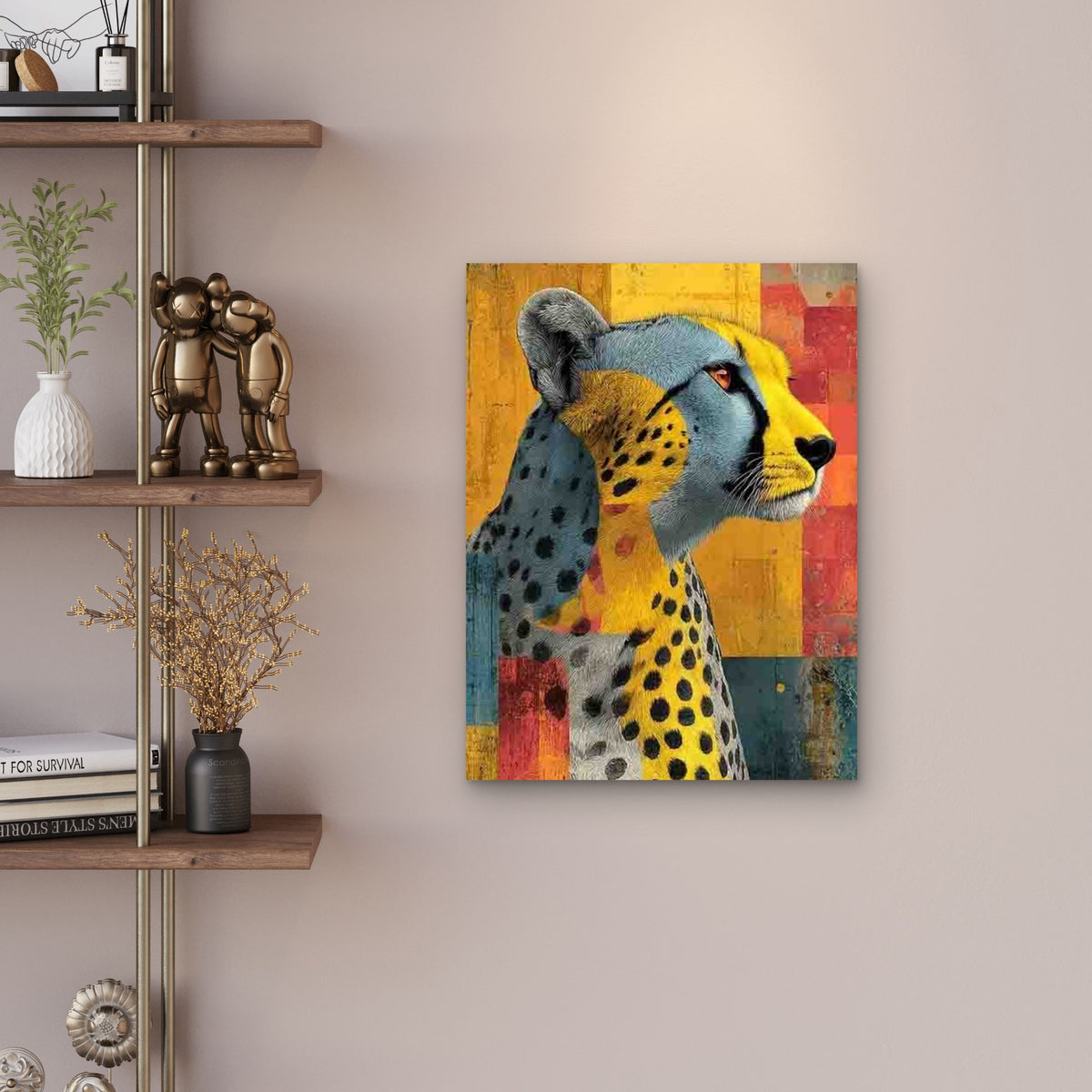 Fashionable Cheetah Design Metal Print Ready to Hang
