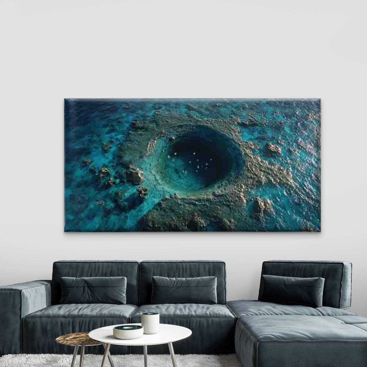 Blue Coral Sea Floor Wall Art Canvas Office Home Room Framed 120x60cm