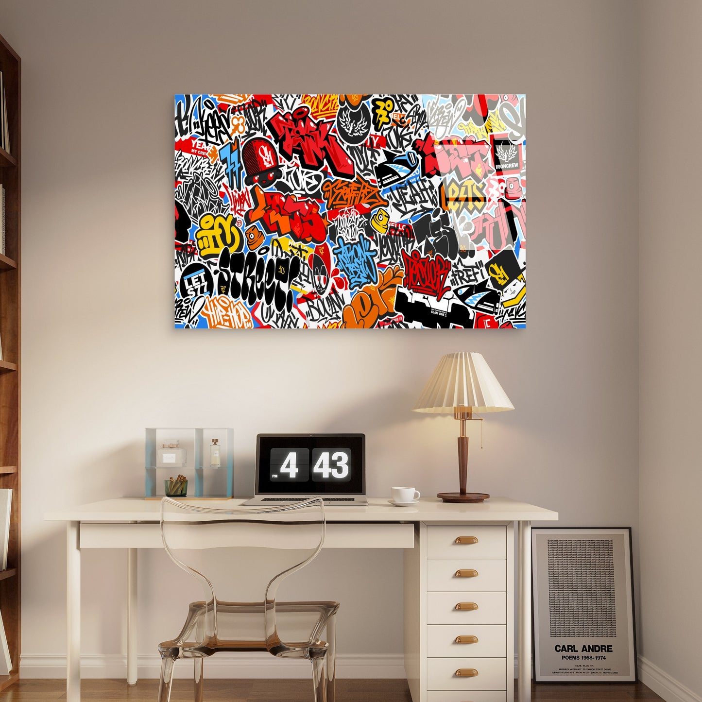 Urban Street Graffiti Collage Pattern Acrylic Glass Printing Wall Art Australian Made Quality