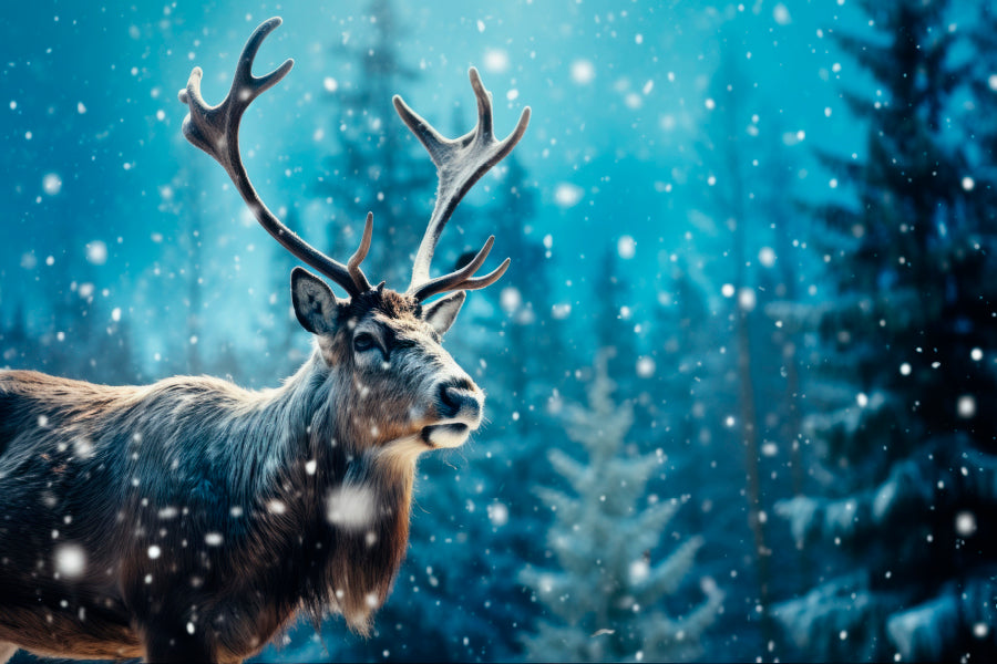 Moose In the Snowy Forest Home Decor Premium Quality Poster Print Choose Your Sizes - Bella Home Decor