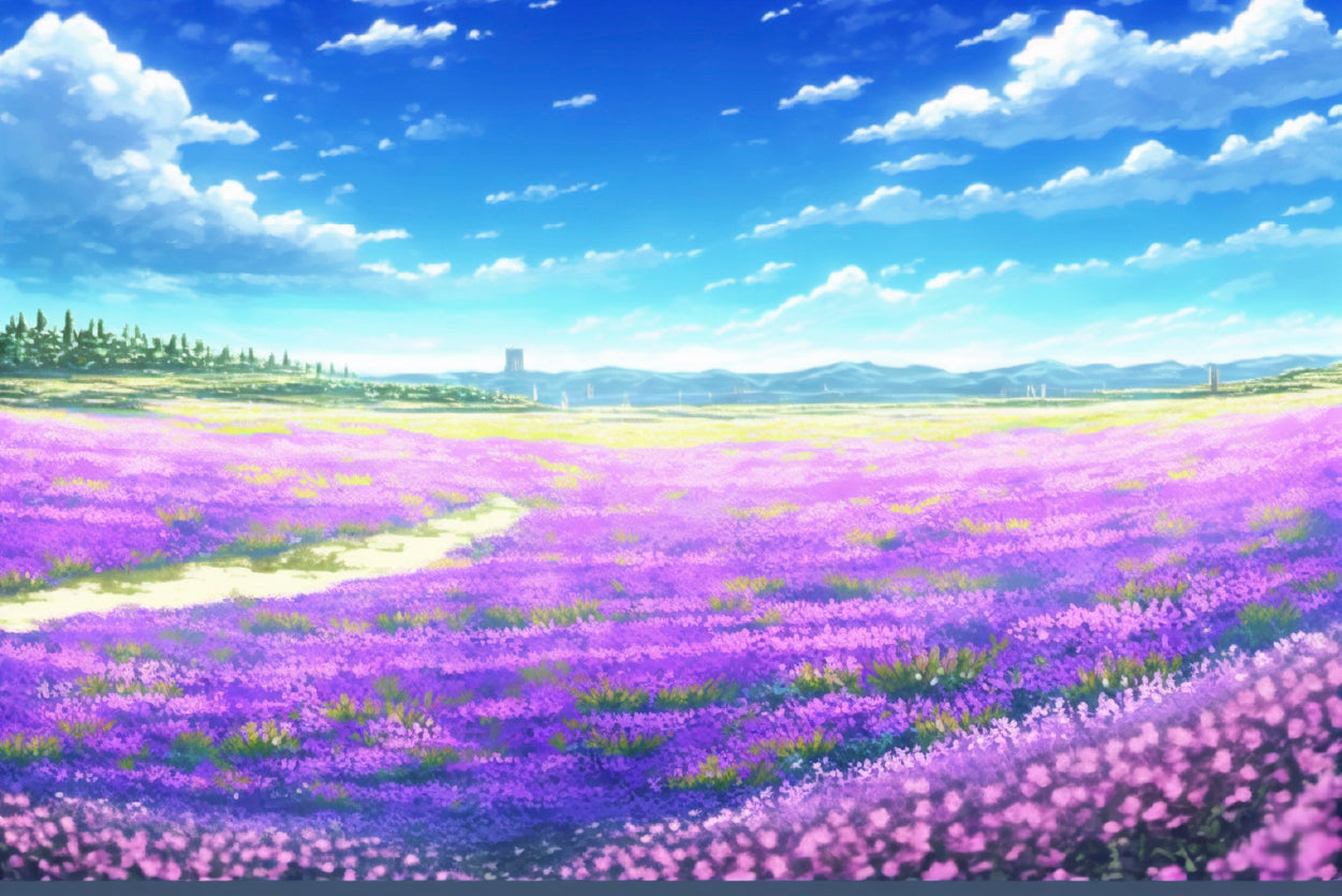 A Nice View of a Field Of Purple Flowers Home Decor Premium Quality Poster Print Choose Your Sizes - Bella Home Decor