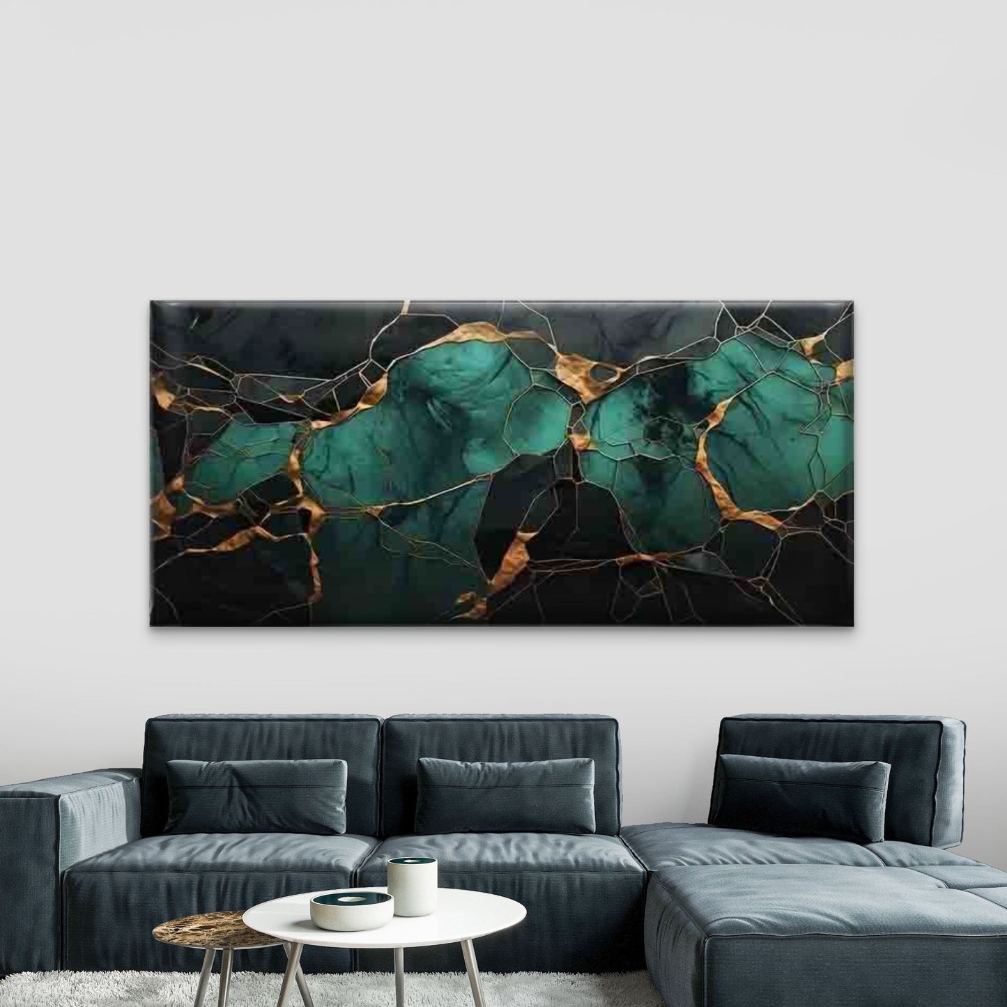Golden Marble-like Abstract Wall Art Canvas Office Home Room Framed 120x60cm