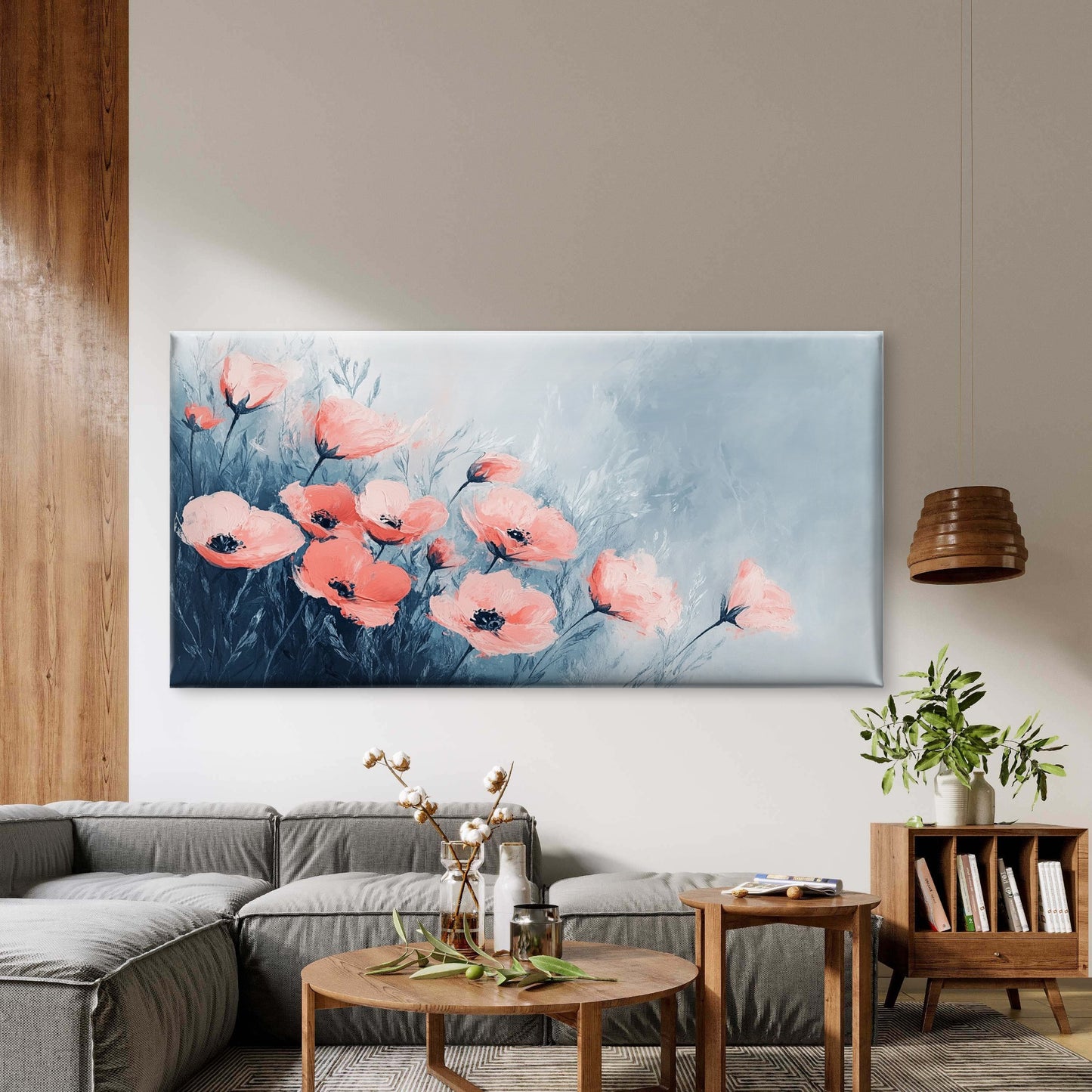 Branches Soft Hues Abstract Wall Art Canvas Office Home Room Framed 120x60cm