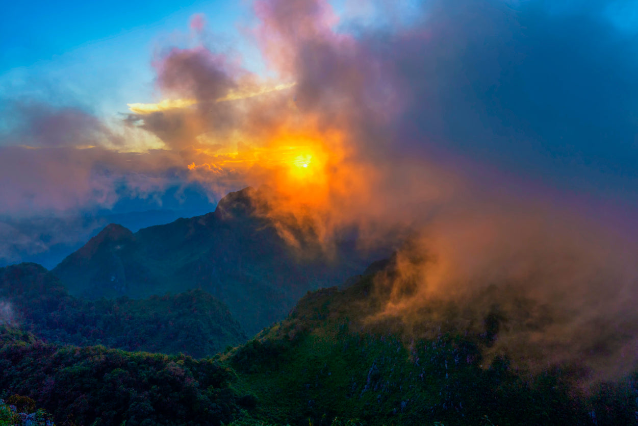 Beautiful Sunset with Mountain in Thailand Home Decor Premium Quality Poster Print Choose Your Sizes - Bella Home Decor