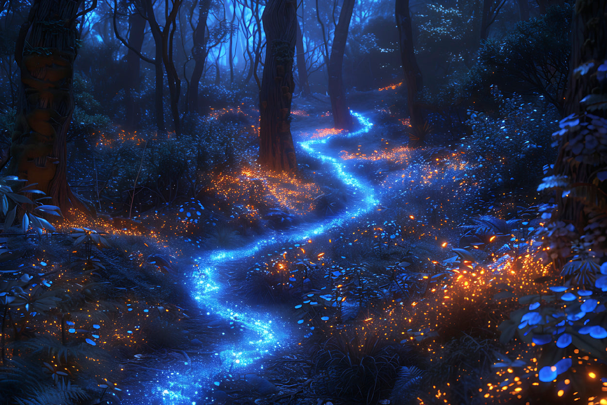 View of Night Forest Home Decor Premium Quality Poster Print Choose Your Sizes - Bella Home Decor