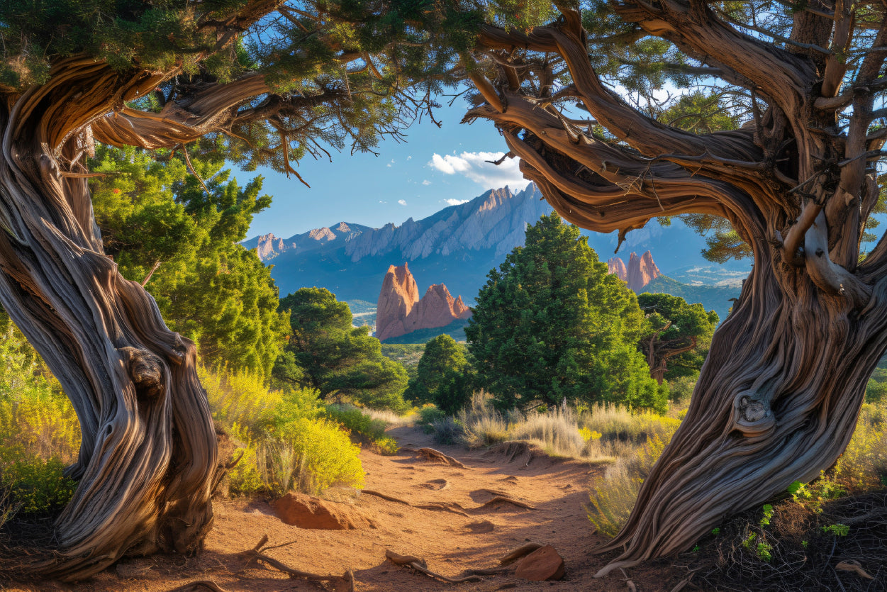 Trees with Mountains Home Decor Premium Quality Poster Print Choose Your Sizes - Bella Home Decor