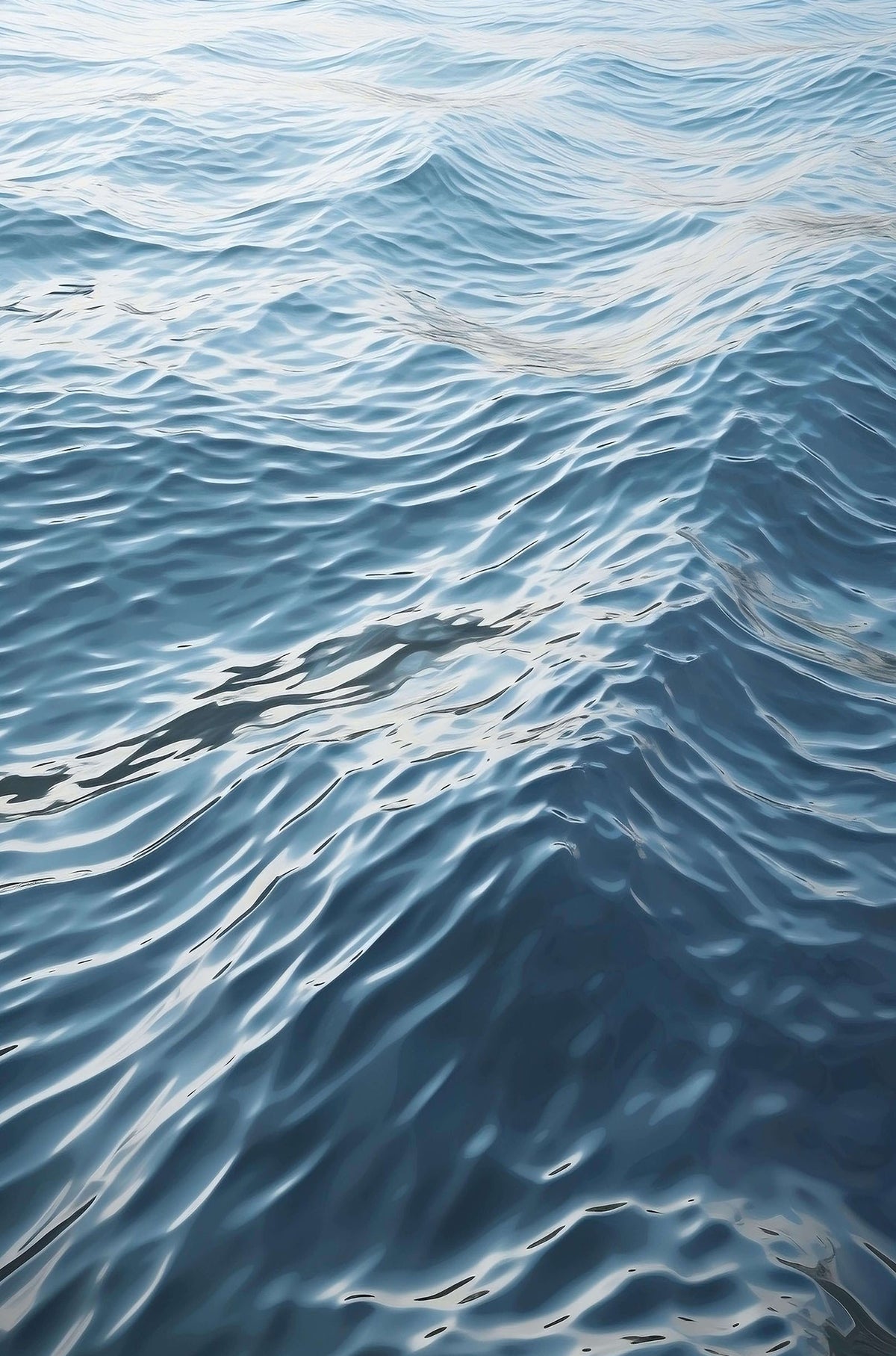 Deep Blue Ocean Water Ripples Surface 40x60cm Metal Print Ready to Hang