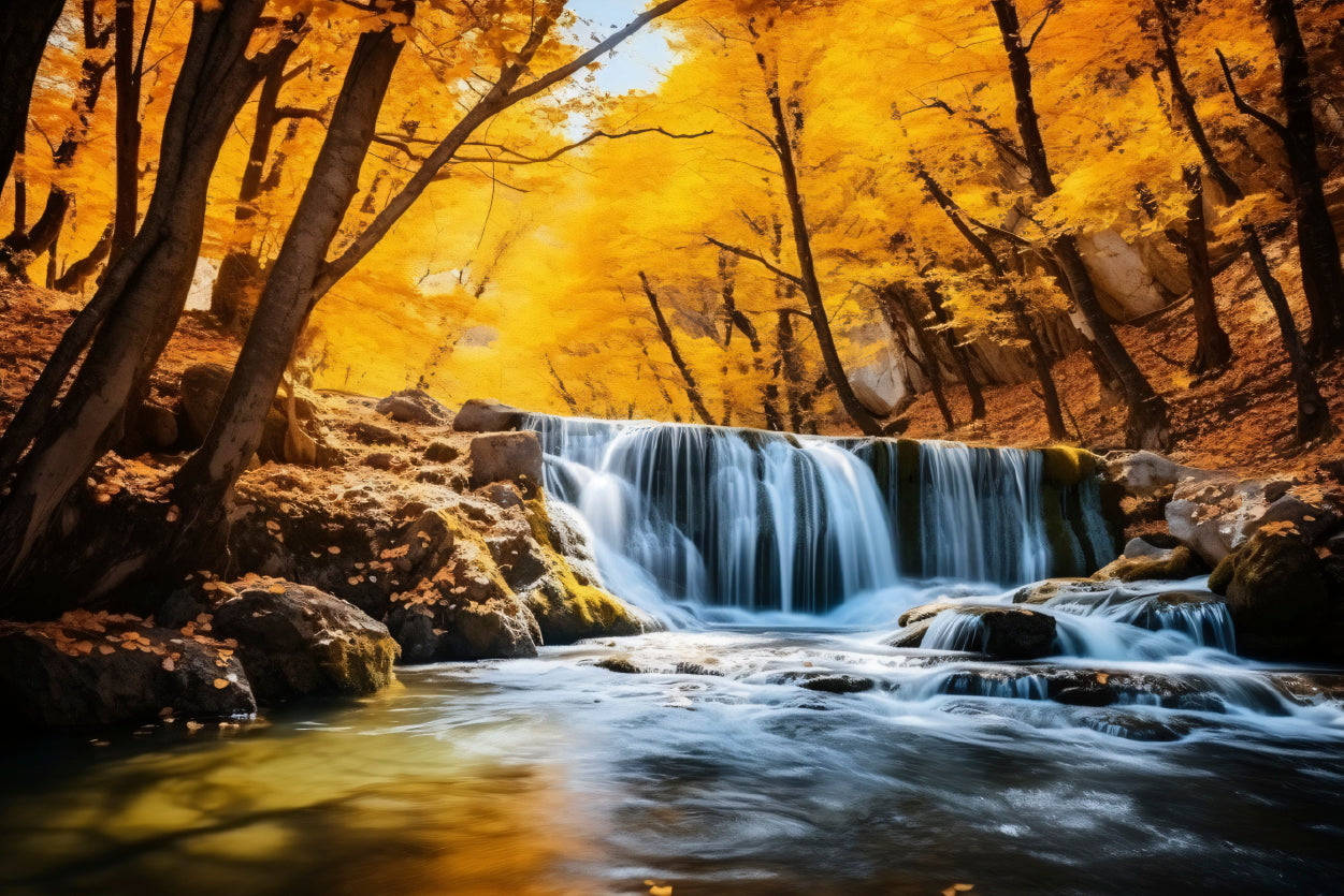 Beautiful Autumn Landscape with Yellow Trees and Water Home Decor Premium Quality Poster Print Choose Your Sizes - Bella Home Decor