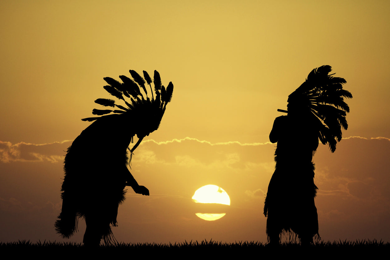 Native American Tribe with Sunset Home Decor Premium Quality Poster Print Choose Your Sizes - Bella Home Decor