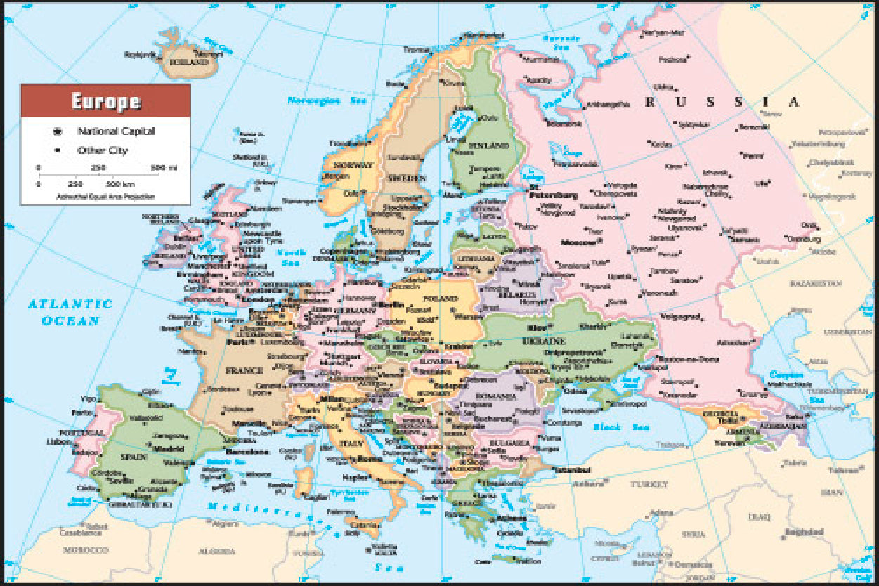 2012 Europe Political Continent Map Home Decor Premium Quality Poster Print Choose Your Sizes - Bella Home Decor