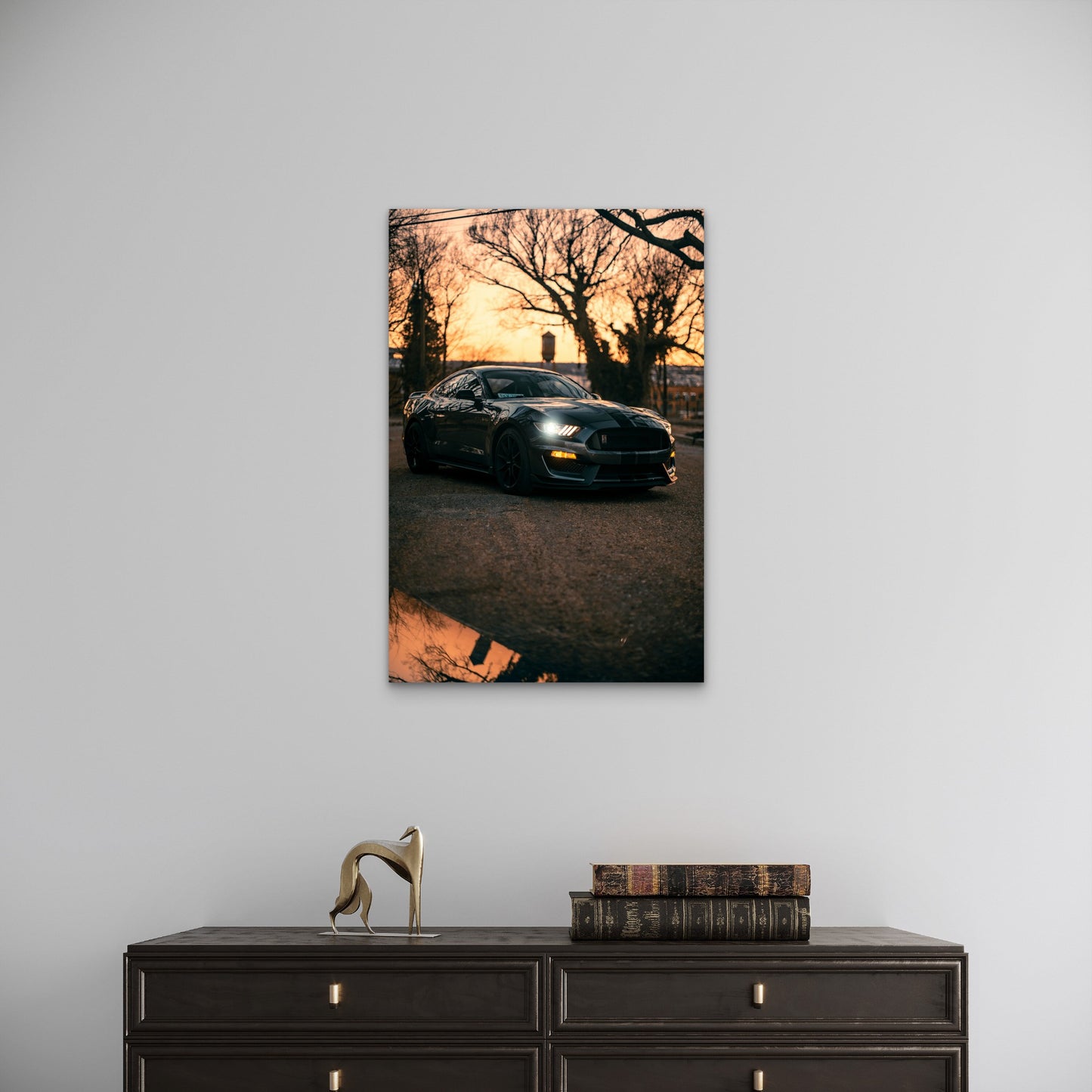 Ford Mustang Shelby GT350 Coupe Car Sunset 40x60cm Metal Print Ready to Hang