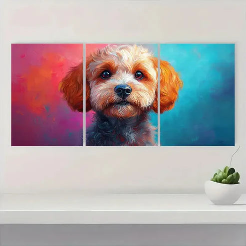 3pcs Abstract Modern Colorful Cockapoo Dog Wall Art Canvas Unframed – High Quality Print 100% Australian Made Wall Canvas - Bella Home Decor