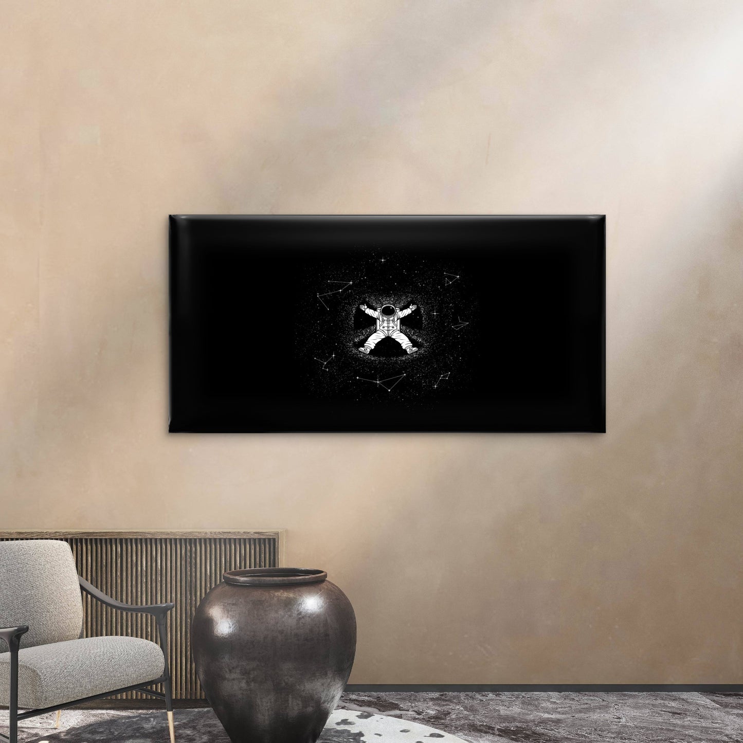 Astronaut Making Space Wall Art Canvas Office Home Room Framed 120x60cm