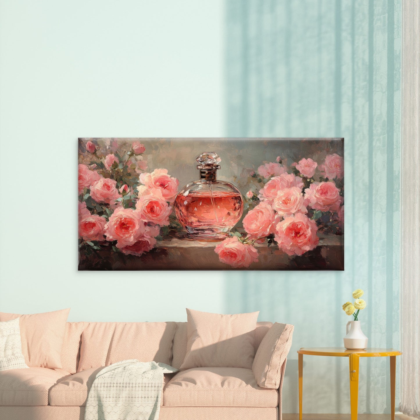A Scent Of Roses Wall Art Canvas Office Home Room Framed 120x60cm