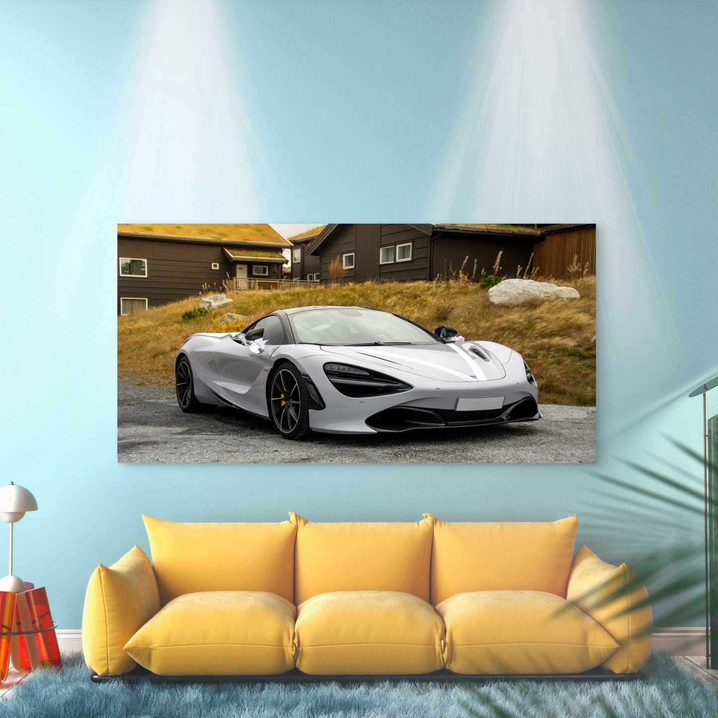 Stunning & Elegant McLaren 720S Wall Art Canvas Office Home Room Framed 120x60cm
