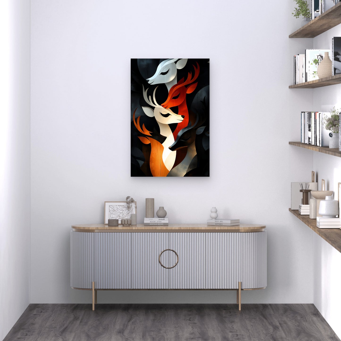 Deer Wild Animal Stag Abstract 40x60cm Metal Print Ready to Hang