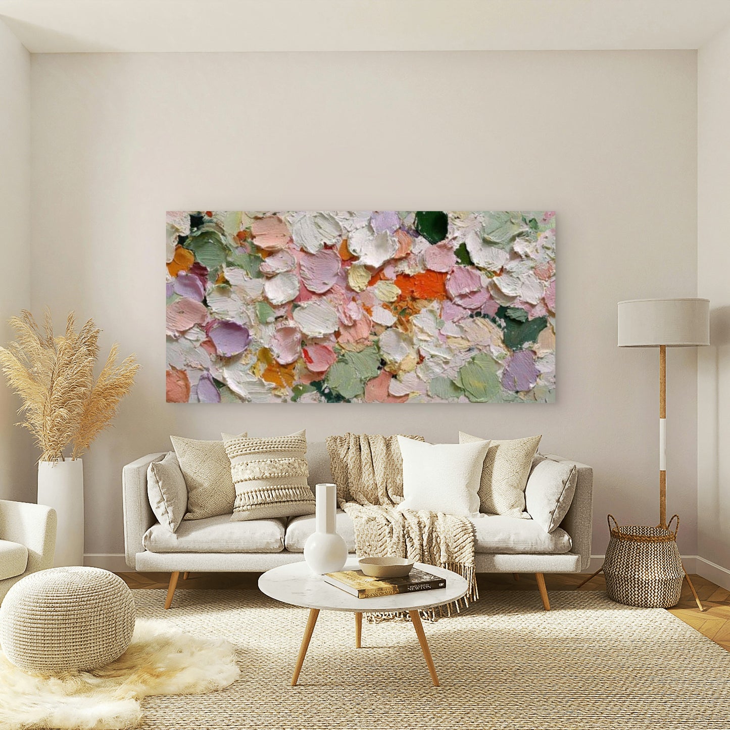 Abstract Impasto Painting Wall Art Canvas Office Home Room Framed 120x60cm - Bella Home Decor