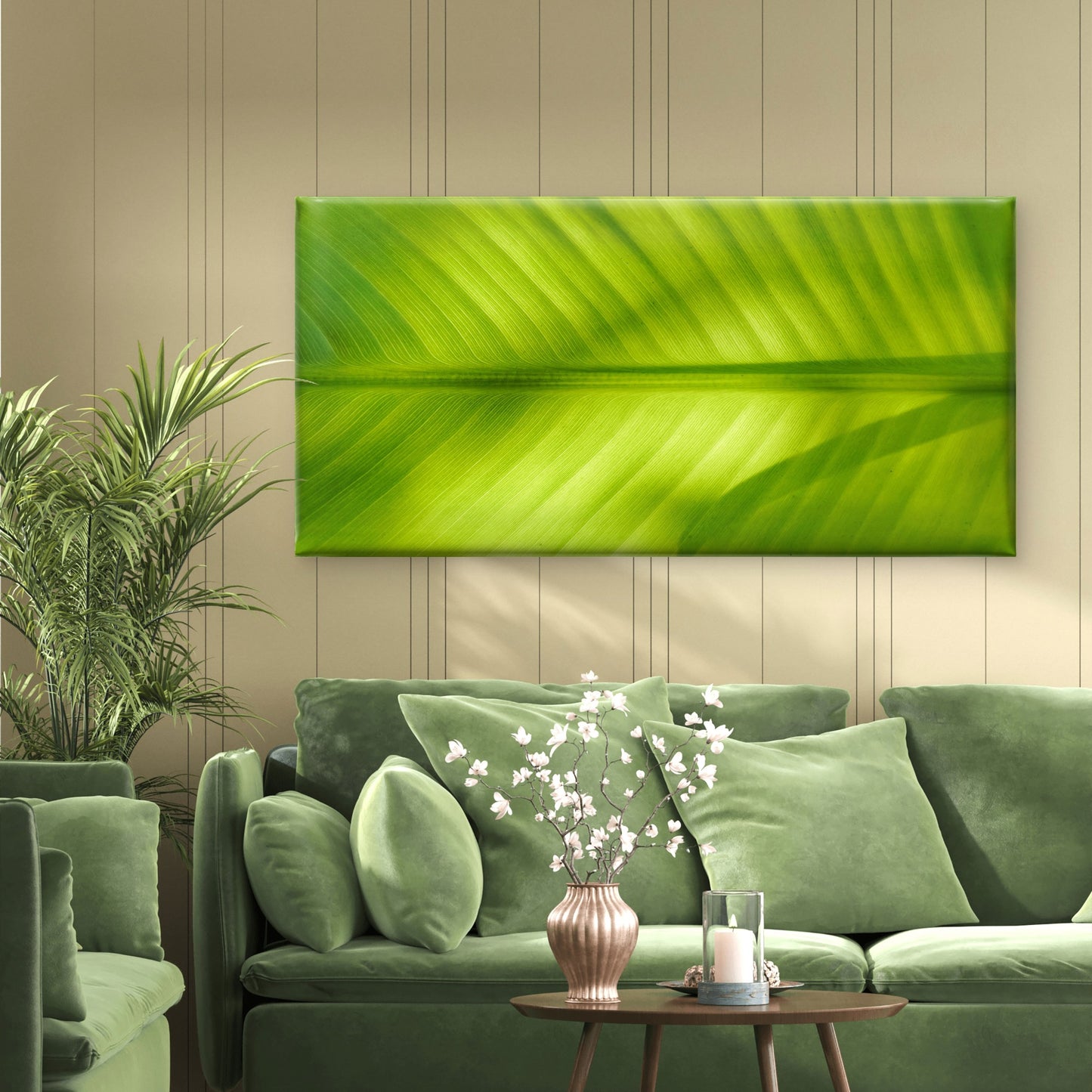 Sunlight Through Green Foliage Wall Art Canvas Office Home Room Framed 120x60cm