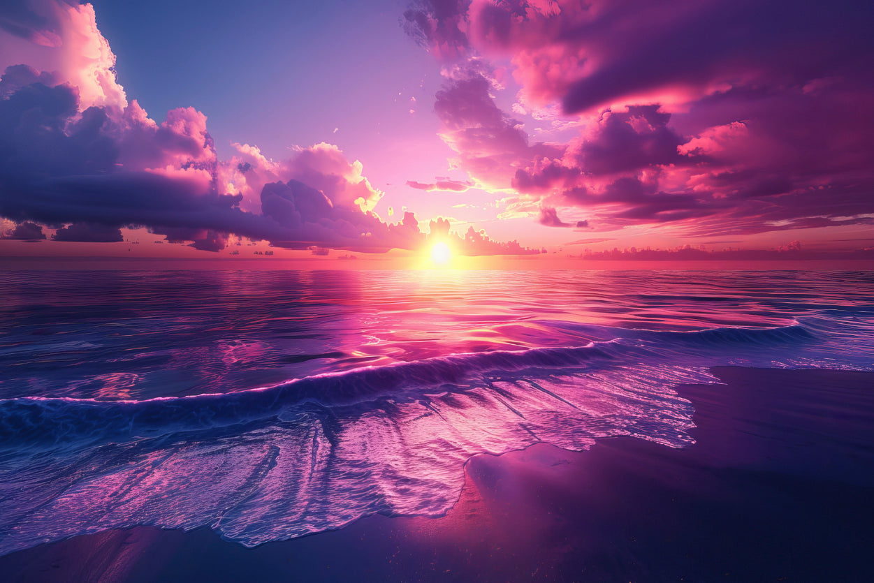 Sunset with Pink Sky in Seashore Print 100% Australian Made - Bella Home Decor