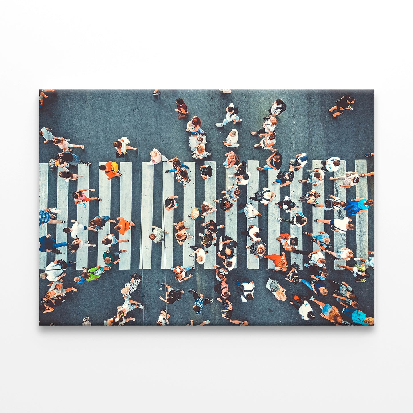 Pedestrians Crossing Aerial View Wall Art Decor 100% Australian Made