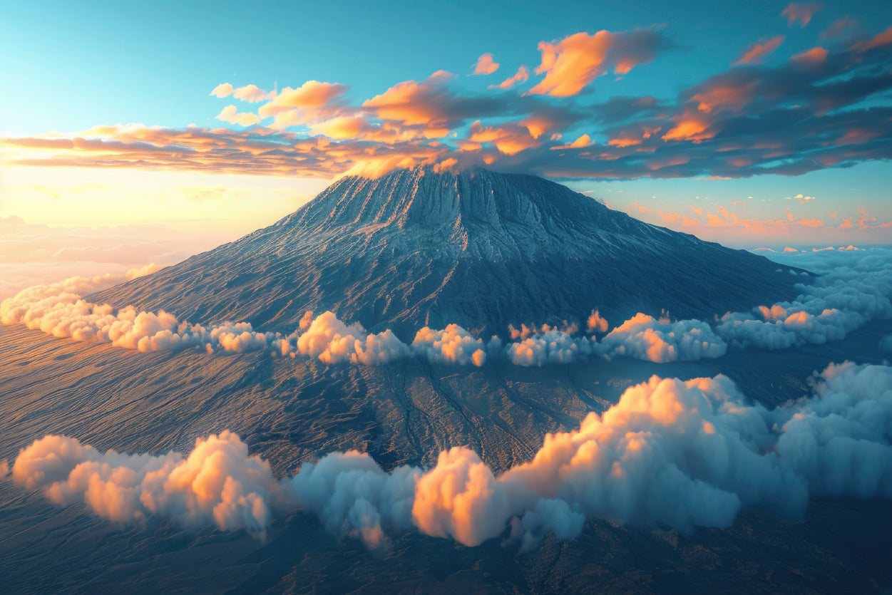 Clouds Around Mount Kilimanjaro Print 100% Australian Made - Bella Home Decor