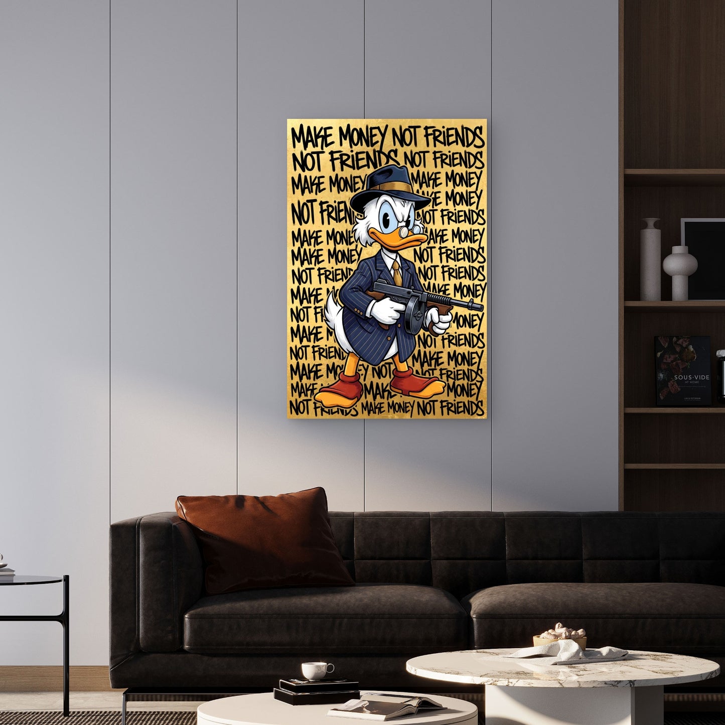 Money Motivation Gangster Street Art Graffiti 40x60cm Metal Print Ready to Hang