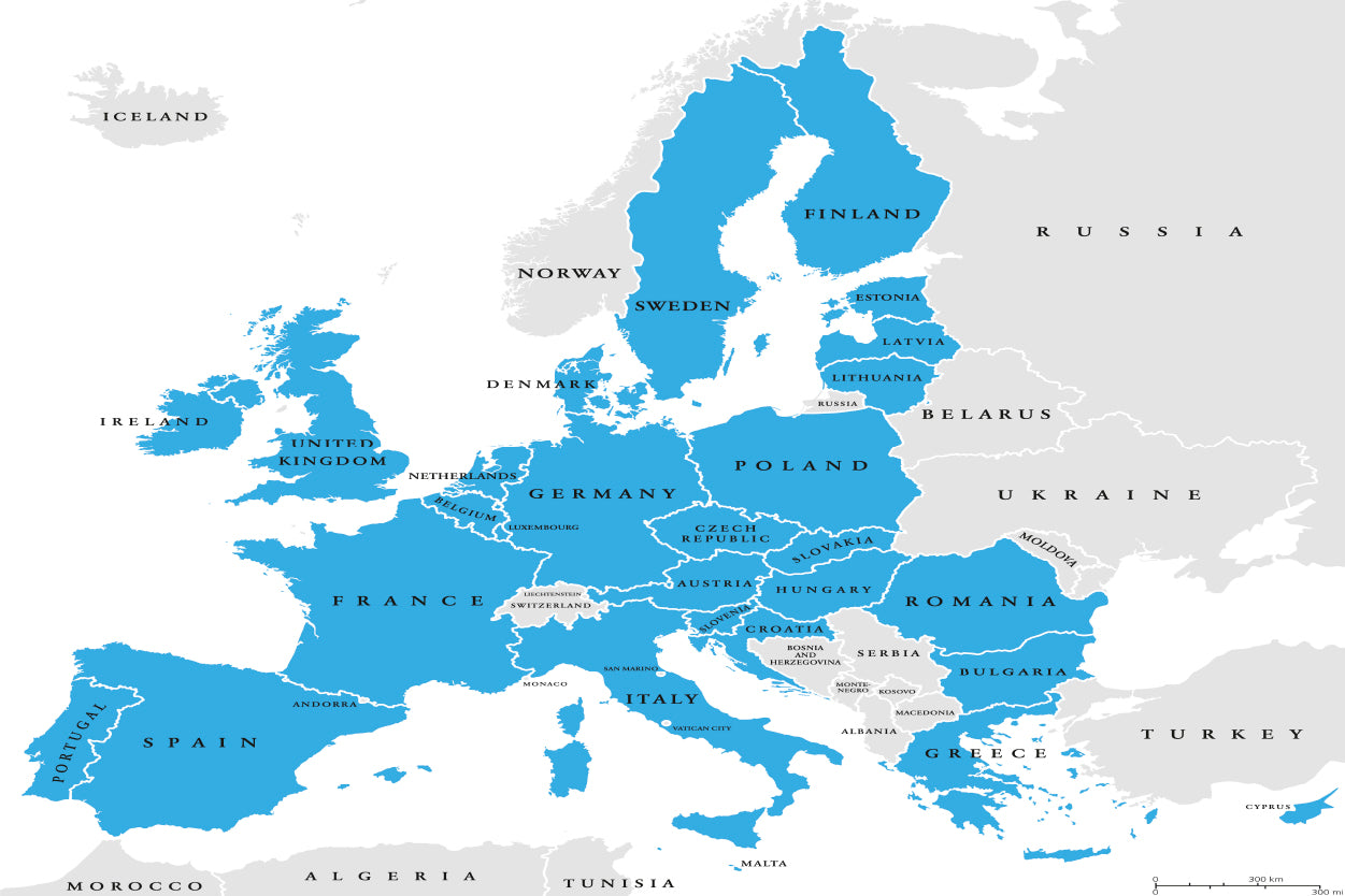 European Union Countries Home Decor Premium Quality Poster Print Choose Your Sizes - Bella Home Decor