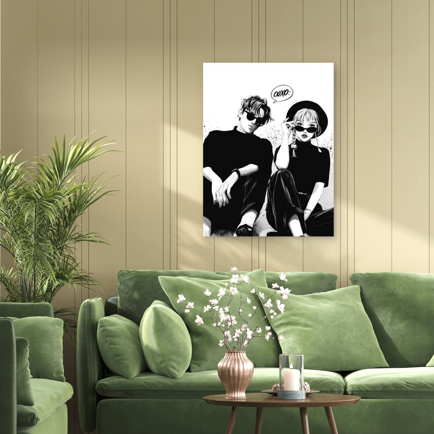 Stylish Black And White Design with The Words 40x60cm Metal Print Ready to Hang
