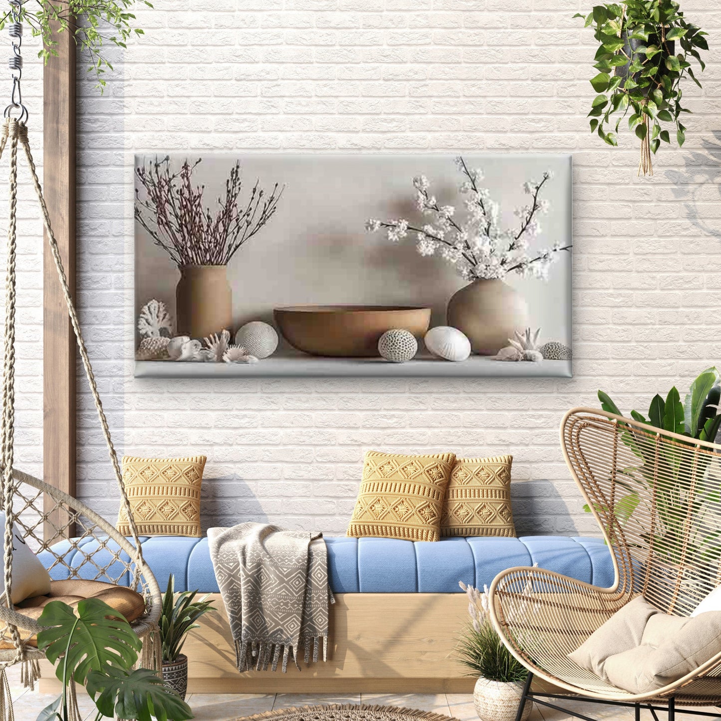Vase Arrangements with Natural Wall Art Canvas Office Home Room Framed 120x60cm