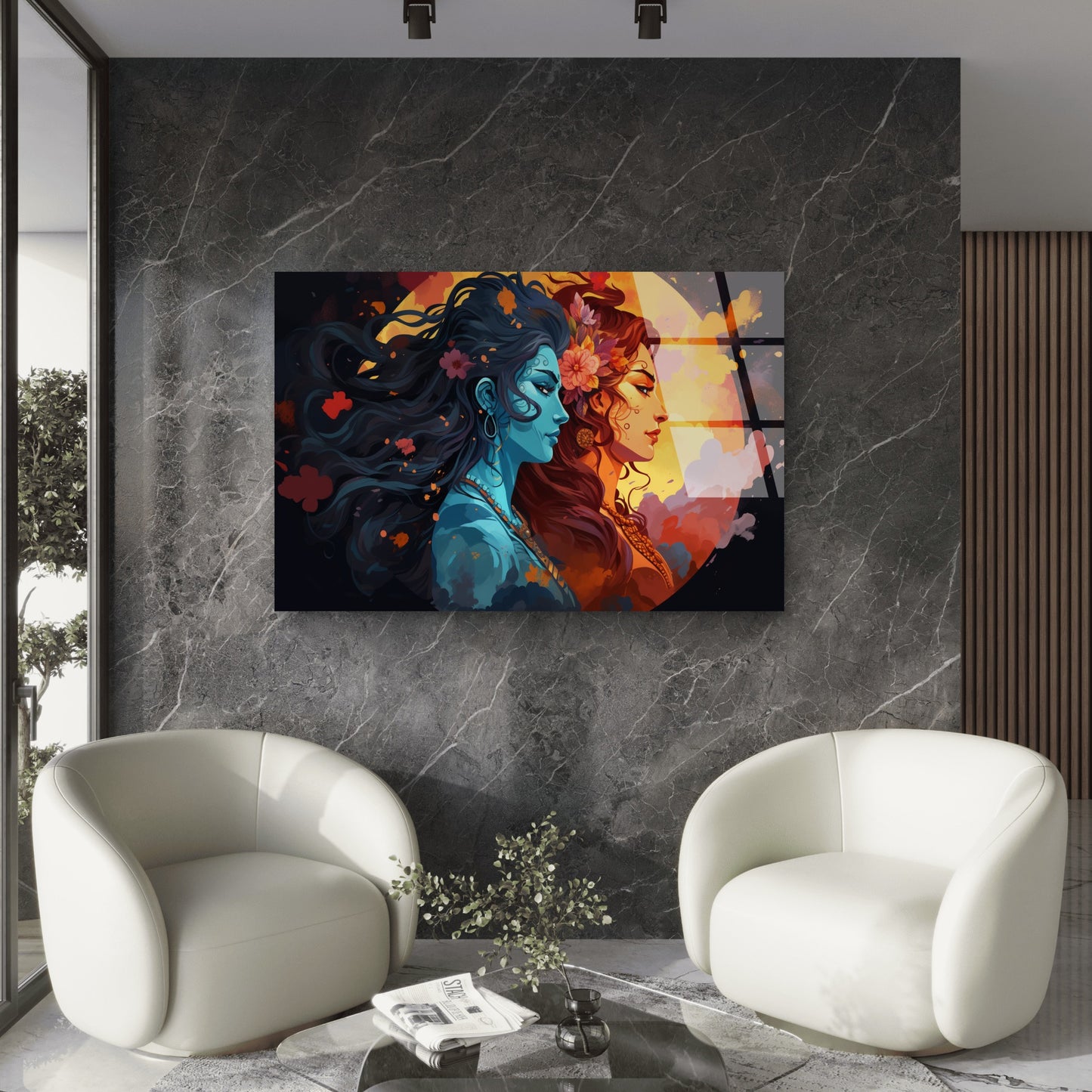 Abstract Fantasy Women Profile Acrylic Glass Printing Wall Art Australian Made Quality