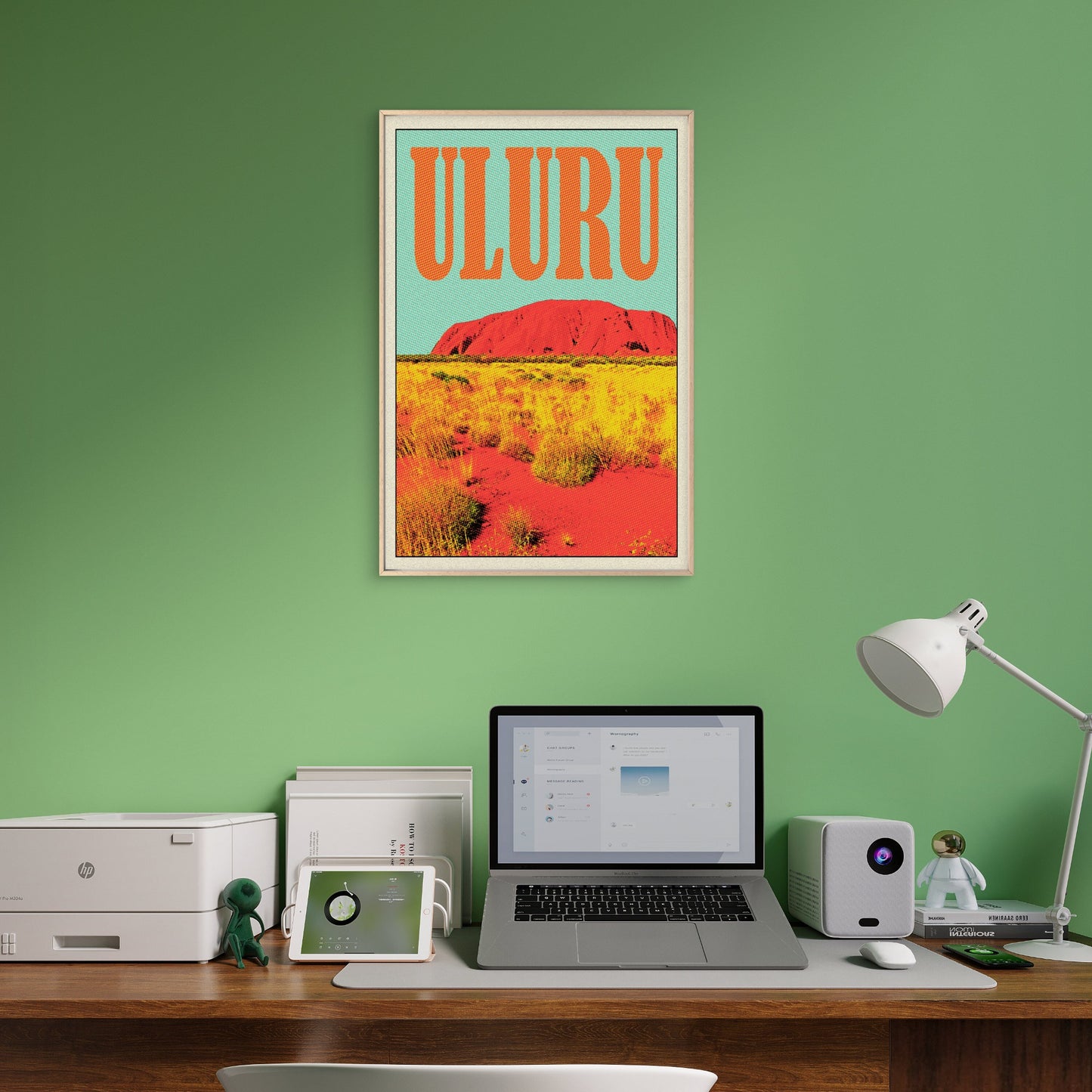 Uluru Australia Vintage Retro Pop Art Outback Travel Poster Print Wall Art
