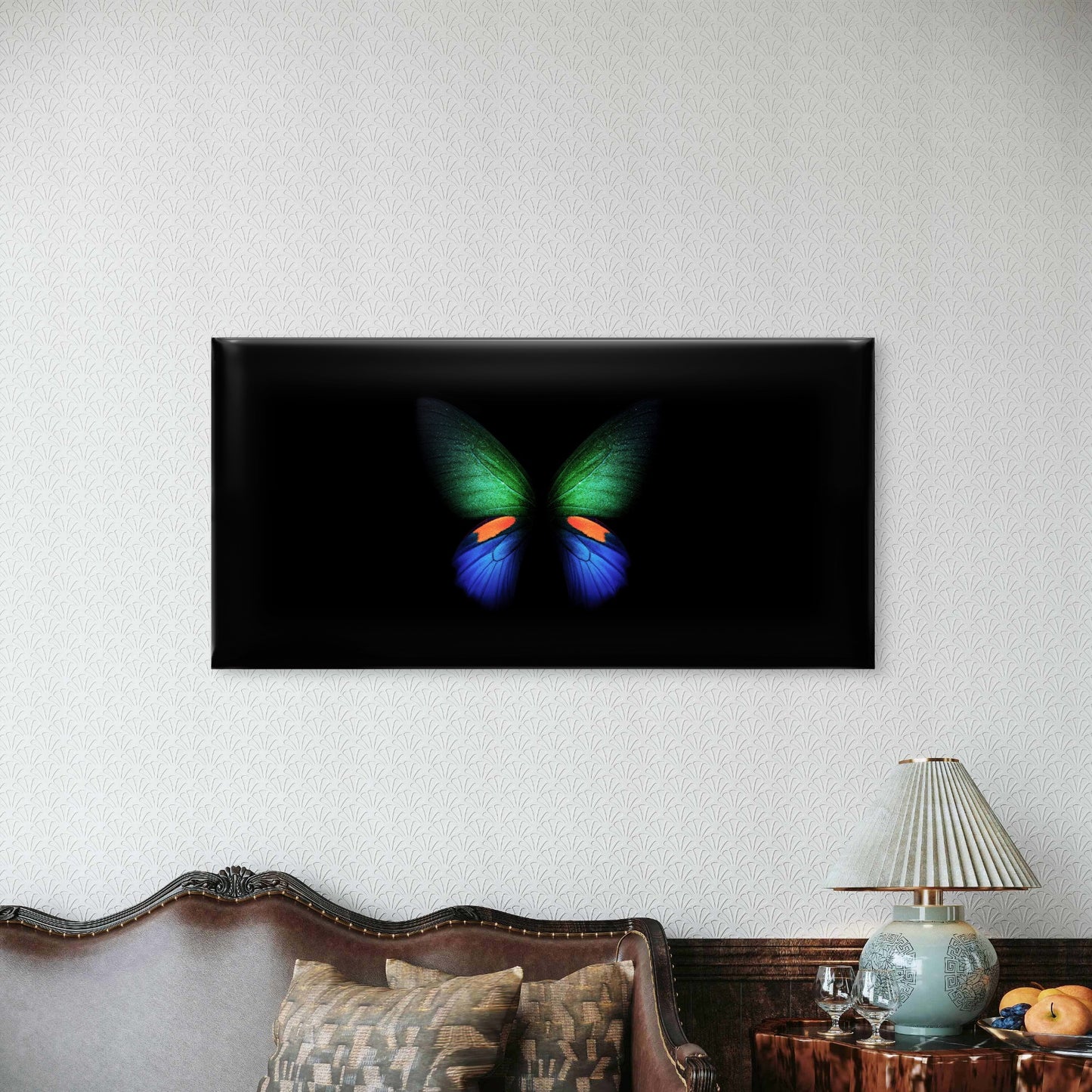 The Glowing Butterfly Wings Wall Art Canvas Office Home Room Framed 120x60cm