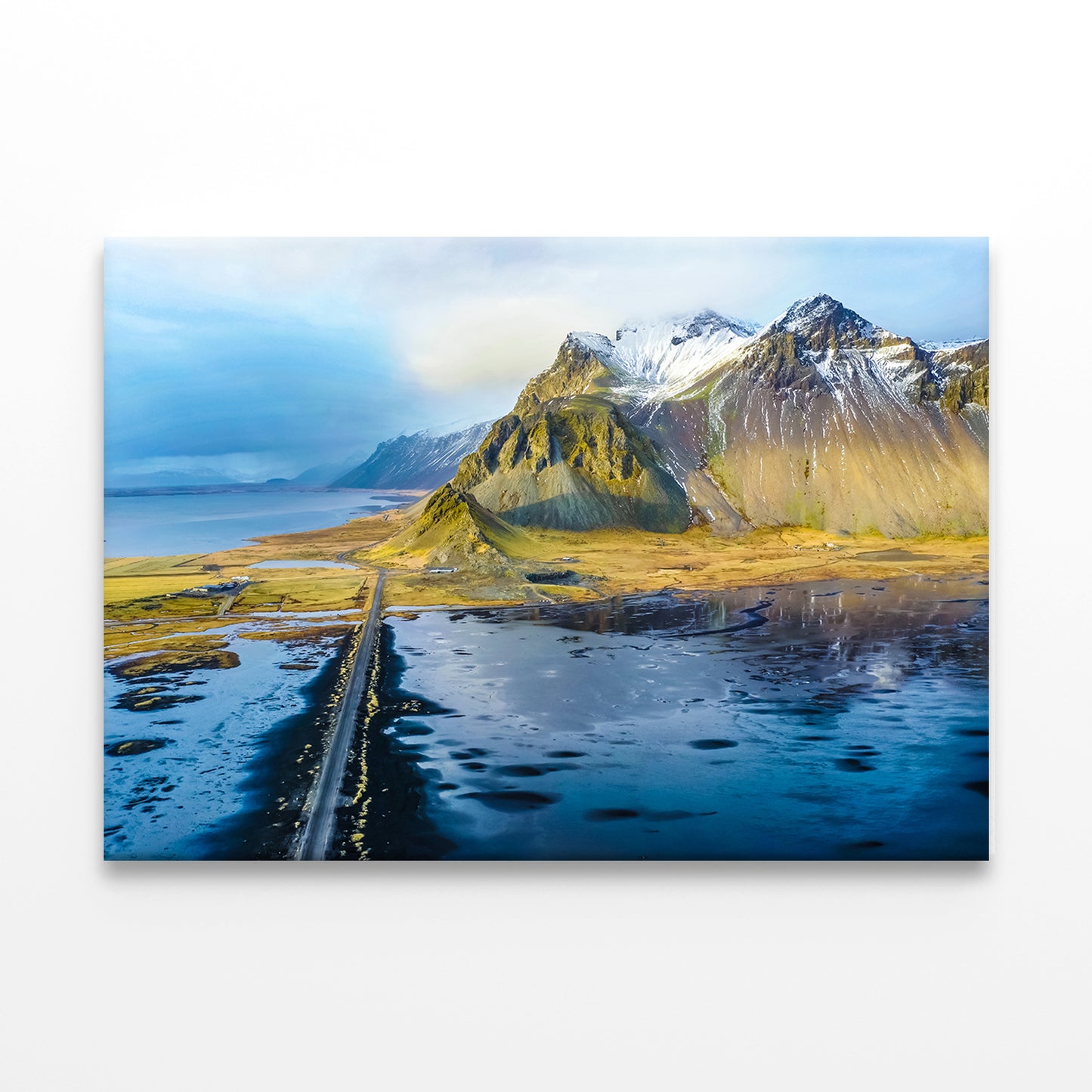 Vestrahorn Mountain Aerial View Wall Art Decor 100% Australian Made
