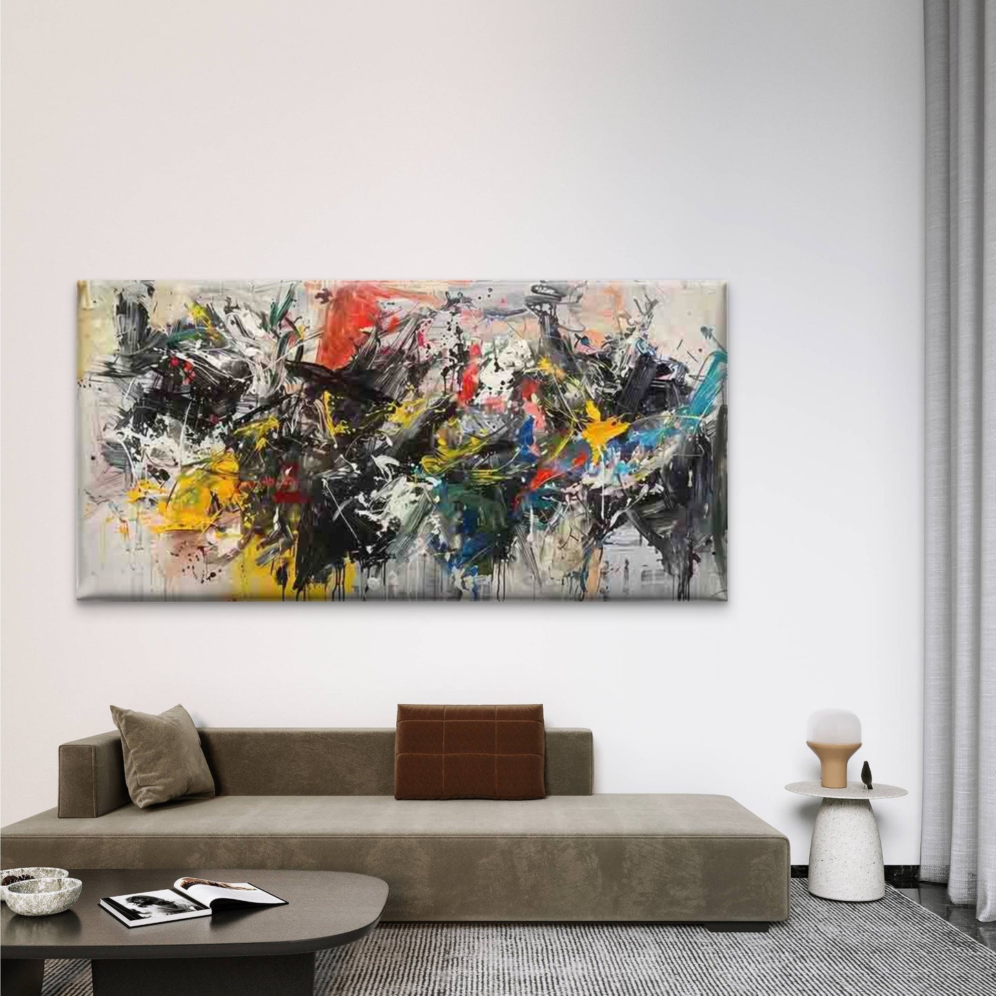 Abstract Colorful Paint Splash Wall Art Canvas Office Home Room Framed 120x60cm