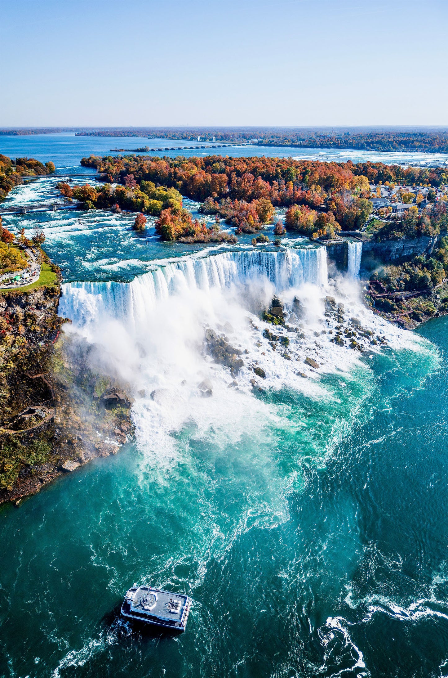 Niagara Falls Aerial View 60x90cm Metal Print Ready to Hang