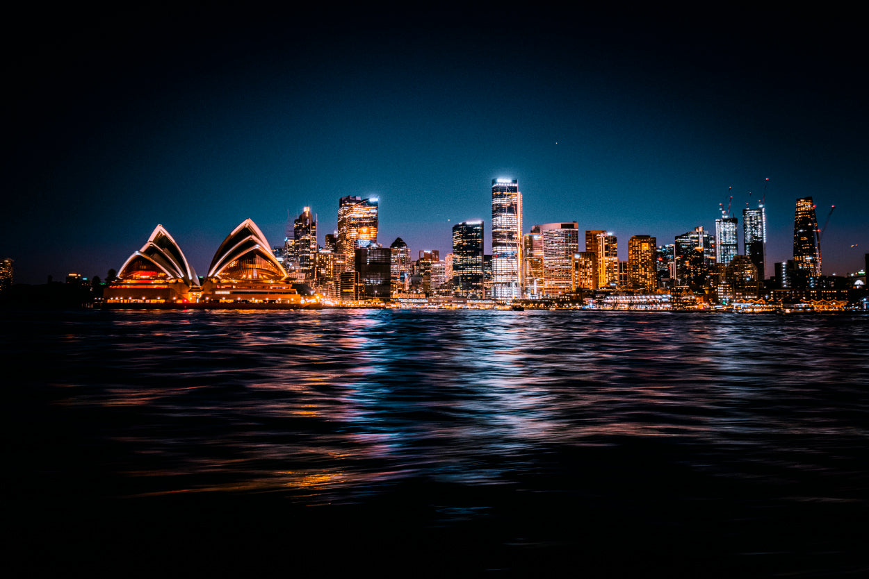 Sydney by Night Harbour Bridge New South Wales Wall Art Decor 100% Australian Made