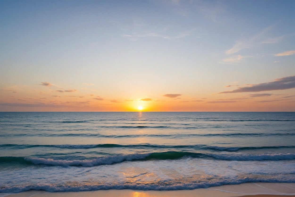 Sunset over the Ocean with Sky & Clouds Home Decor Premium Quality Poster Print Choose Your Sizes - Bella Home Decor