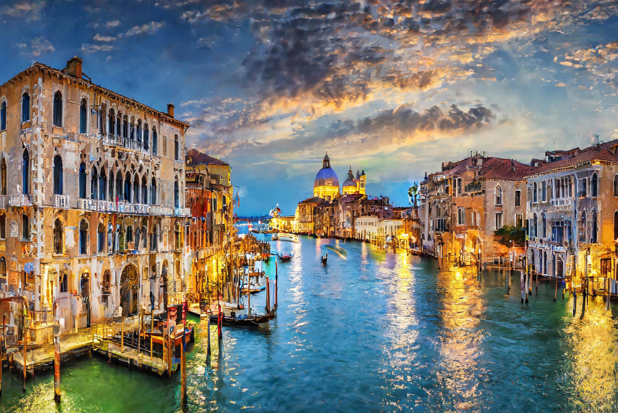 Canal with Buildings & Sky Home Decor Premium Quality Poster Print Choose Your Sizes - Bella Home Decor