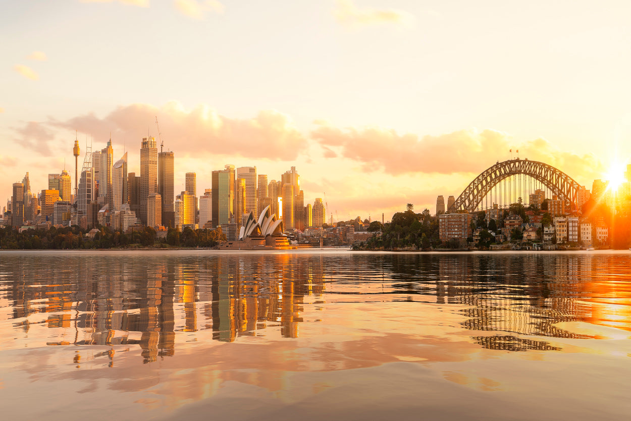 Sydney Harbour Sunrise with Opera House and Harbour Bridge Wall Art Decor 100% Australian Made