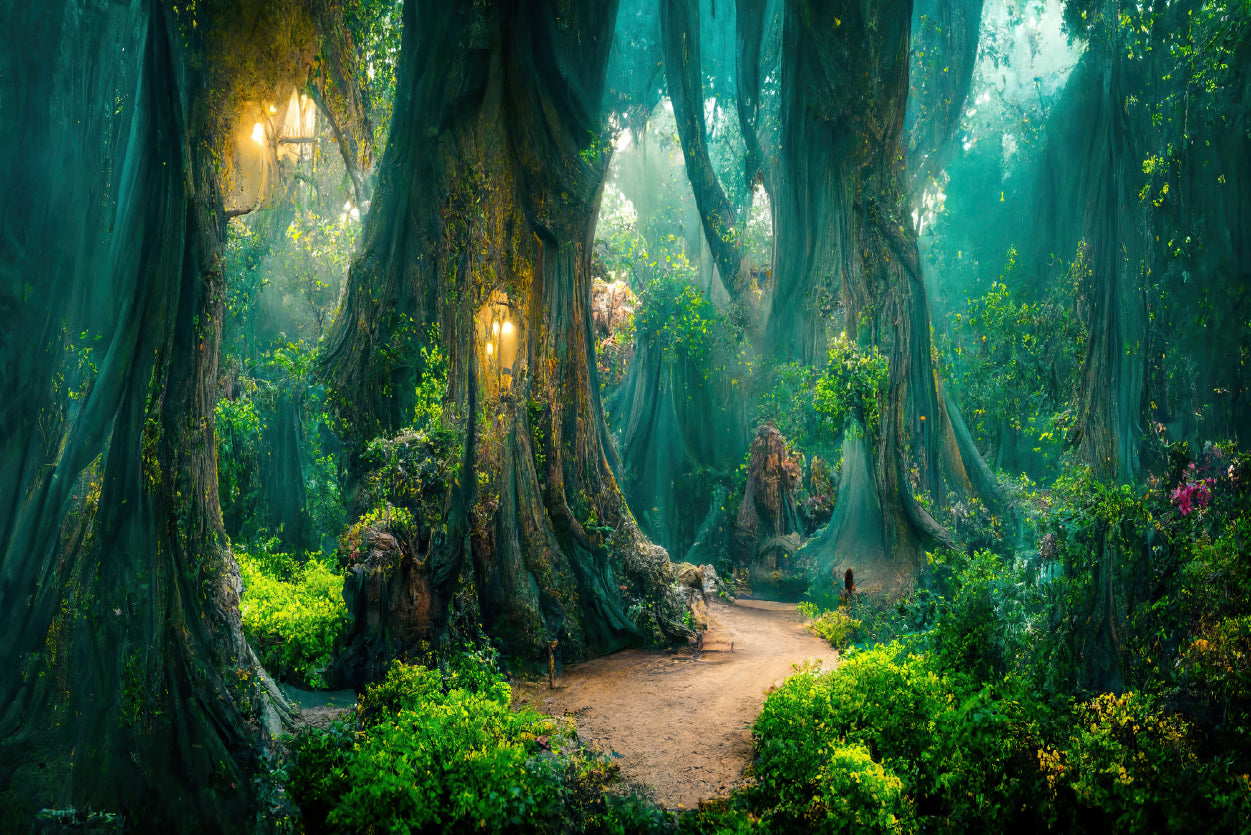 Forest with Big Trees and Great Vegetation Home Decor Premium Quality Poster Print Choose Your Sizes - Bella Home Decor