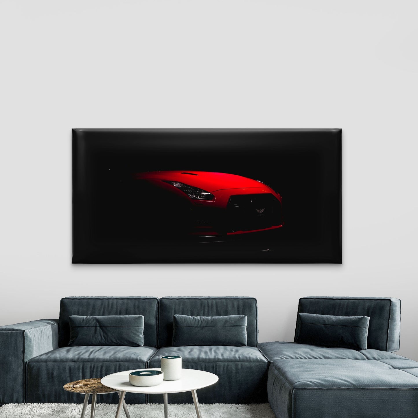 GTR Emerging From The Darkness Wall Art Canvas Office Home Room Framed 120x60cm