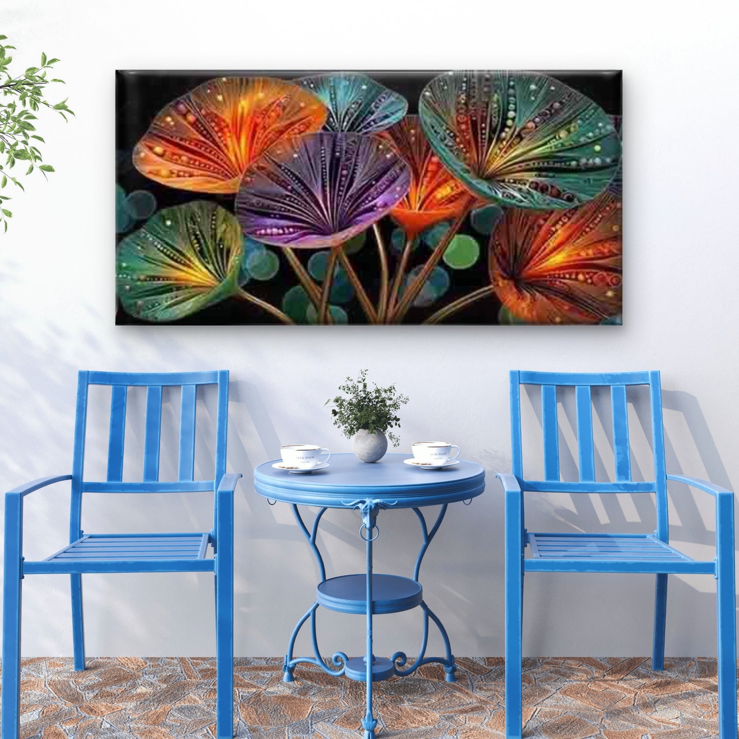 Flower Abstract Wall Art Canvas Office Home Room Framed 120x60cm