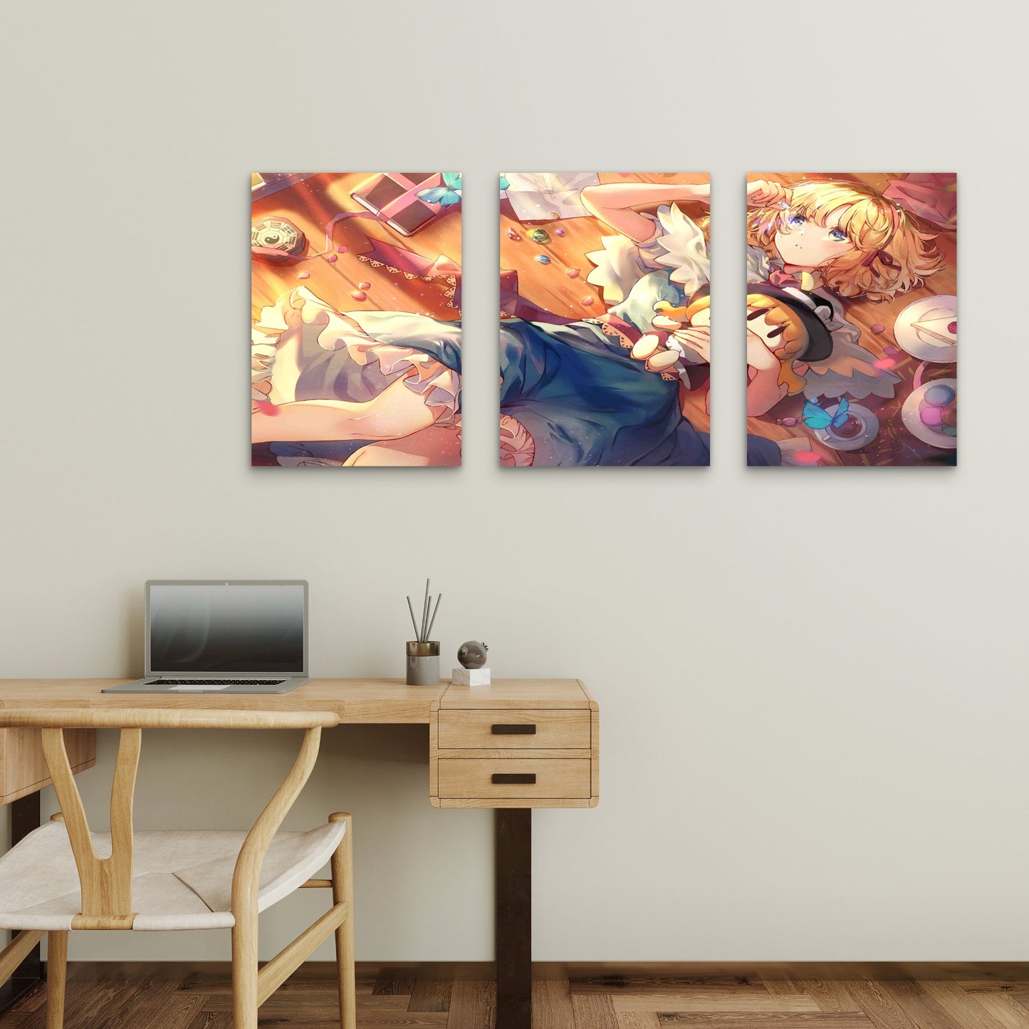 3pcs Golden Hour Afternoon Reflection Metal Print Ready to Hang Art